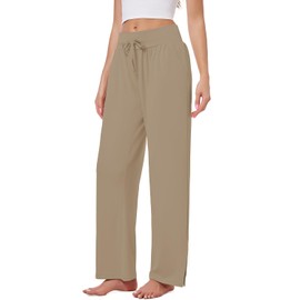 Kivdol 3 Pack Women's Lounge Pants Wide Leg Yoga Sweatpants with Pockets High Waisted Drawstring Lounge Loose Workout Jogger