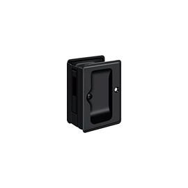 Deltana SDAR325U19 Heavy Duty Pocket Lock; Adjustable; 3-1/4" x 2 1/4" Sliding Door Receiver; Black Finish