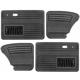 Empi 4854 Black Vinyl VW Beetle Door Panels W/ Pockets 1965-1977, Set Of 4