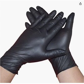 MantraRaj 100pk Disposable Nitrile Gloves Black Latex Free Disposable Gloves Powder Free Suitable for Automotive, Cleaning and Industrial Tattoo Artist Hairdresser Gardening Beauty Salon (Large)