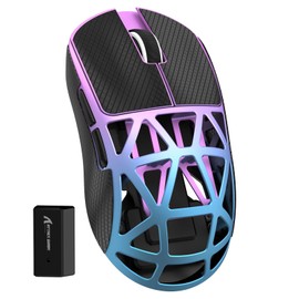 ZIYOU LANG x Attack Shark R2 Wireless Gaming Mouse, Lightweight Magnesium Alloy, PAW3950 42000 DPI Optical Sensor, 8KHz Polling Rate, BT/2.4G/Wired Programmable Mice with Grips Sticker (Purple Blue)