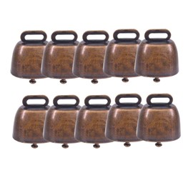 Niesporek Cowbells, Bear Bell, Set of 10, Cow Bell, Pet Bell, Grazing Bell for Goats, Cattle, Pets, Small Metal, Anti Lost Bell, Mini Bell for Decoration, Necklace Bell for Farm, Decorative Craft Bell