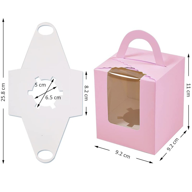 Goalfly 24 Pcs Single Cupcake Boxes, Individual Cupcake Boxes, Cupcake