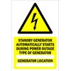 Standby generator warning sign - 3mm Aluminium sign (200mm x 150mm)