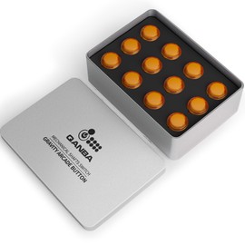 QANBA Gravity Ks Mechanical Arcade Buttons 30mm 24mm Snap-in Mechanical Pushbutton (Boxed… (Clear Orange E11(12 pcs))