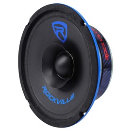 Rockville RM64SP Mid-Range Car Speaker, 6.5”, 120W, 4 Ohm, Dual Cone, Kevlar, Foam Suspension, Bullet Phase Plug, CEA Compliant, Perfect for Car Audio