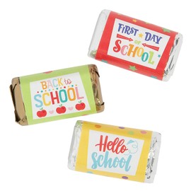 Fun Express Welcome Back to School Mini Candy Bar Sticker Labels - 30 Pc