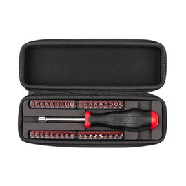 TEKTON 1/4 Inch Security Bit Driver and Bit Set with Case (37-Piece) | DBH93102