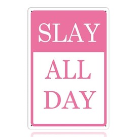 DWUENT Preppy Room Decor Pink Metal Sign for Teen Girls, Aesthetic Bedroom Wall Art Iron Wall Decor, 30x20x0.3cm Rectangle Coquette Stuff