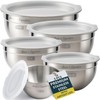 Baker's Signature Stainless Steel Mixing Bowls With Lid, Metal Mixing