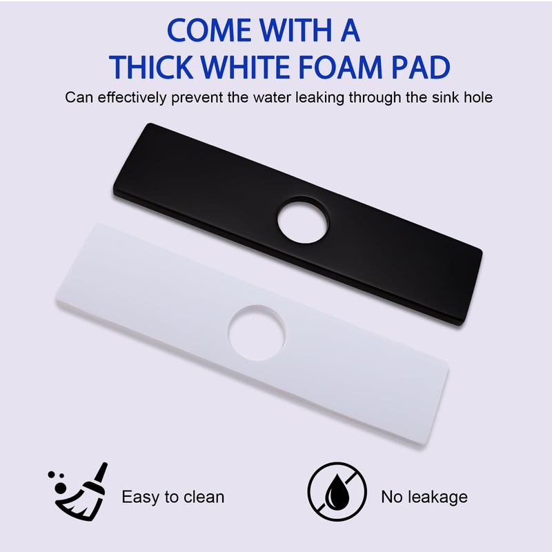 Faucet Deck Plate, Sink Hole Cover,Stainless Steel Long Rectangle 10