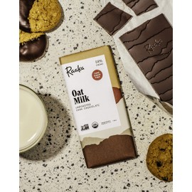 Raaka Chocolate Oat Milk, 58% Cacao Cane Sugar Free Dark Chocolate | Gourmet Dark Chocolate Gift | Organic, Vegan, Fair Trade, Soy Free, Non GMO, Gluten Free, Kosher | 1.8oz Bars, 12-Pack