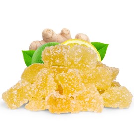 Crystallized Ginger Dices by It's Delish, 11 Lbs Bulk Bag | Candied Dried Ginger Fruit Chews Natural Candy, Ginger Root with Sugar Crystals, Unsulphured, No Color Added - Healthy Snack, Vegan, Kosher
