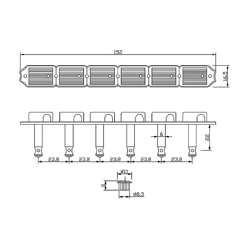 Golden Gate S-103A Vintage Style Electric Guitar Tuners - Nickel