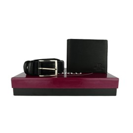 COVERI,Man Gift Box, Set with can be shortened Nickel free Belt Black Wallet And Belt -
