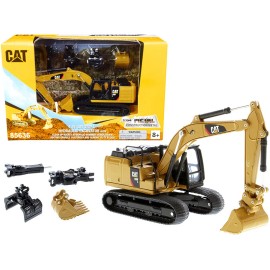 DCD CAT Caterpillar 320F L Hydraulic Tracked Excavator with 5 Work Tools "Play & Collect!" 1/64 Diecast Model by Diecast Masters