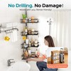 Shower Caddy Tension Pole: 4-Tier Adjustable Corner Organizer Black