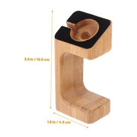 LALAFINA 1Pc Bamboo Smart Watch Charging Stand Durable Lightweight Charging Bracket for Watch Unique Natural Grain Design Elegant Display Holder for Bedroom Home Decor