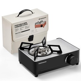 Odoland Portable Camping Stove 2200W Camp Stove Lightweight Butane Gas Stove for Camping Cooking Outdoor Backpacking and Picnic (Black)