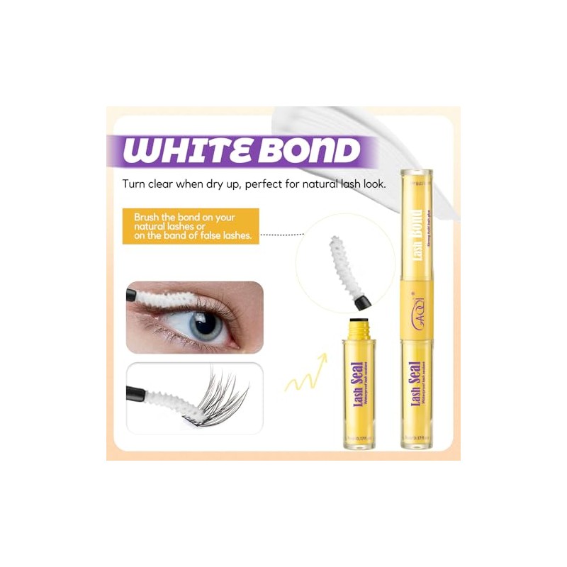 GAQQI Lash Bond and Seal Waterproof, Lash Cluster Glue Strong