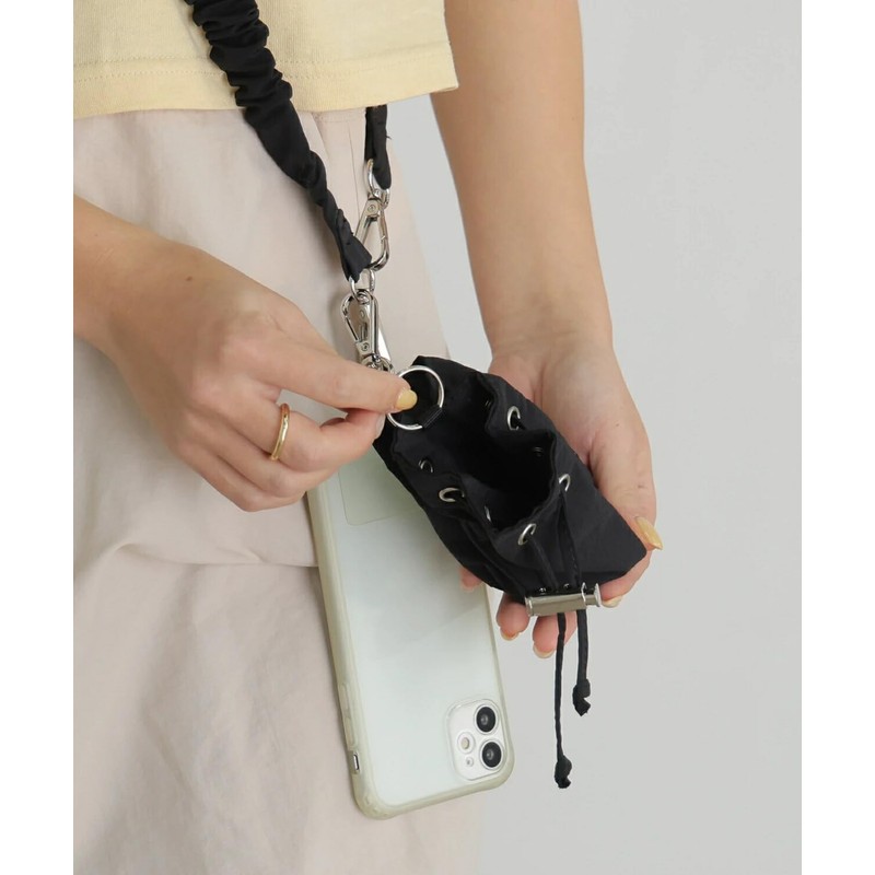Altrose Smartphone Strap, Smartphone Shoulder Strap, Pouch Included, Simple, Black