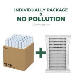 1000 Packs Sterile Thick Plastic Petri Dishes with Lid, Vabiooth 60mm Dia x 15mm Deep Clear 3 Vents Petri Dish for Lab Science Experiment