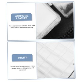 Operitacx Coin Collection Book Card Binder Card Wallet Holder Book Card Holder Adjustable Money Pen Glasses Display Stand Top Loaders for Cards Trading Marble Glasses Case Currency Black Pvc