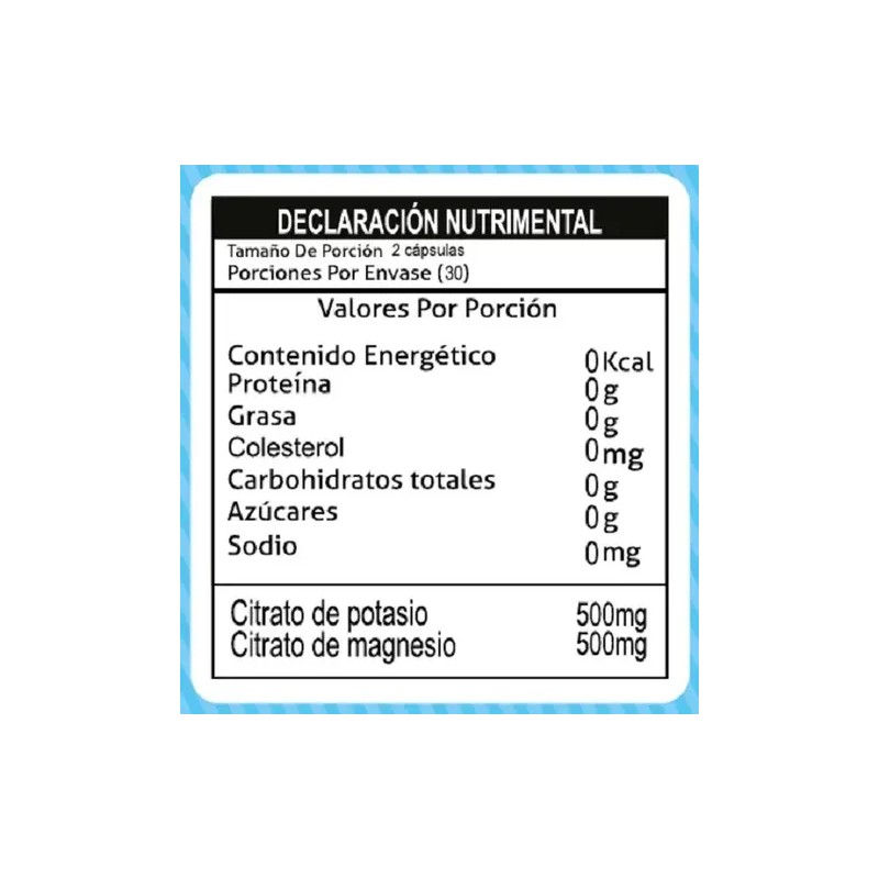 Nt Nutrition Citrato Magnesio Y Potasio 60 Caps Sabor