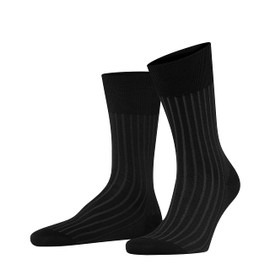 FALKE Men's Shadow Socks, Breathable, Cotton, Crew Length, Patterned Formal Socks, Lightweight, Trendy Work Clothing, Grey (Grey-White 3030), 8-9, 1 Pair