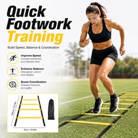 Agility Ladder Training Set for Speed & Footwork – Complete Sports Drill Kit with Cones, Parachute, Pegs & Carry Bag