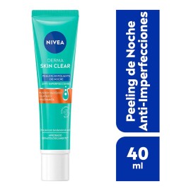 NIVEA Derma Skin Clear Peeling Exfoliante Anti-Imperfecciones 40ml, Reduce eficazmente los poros y suaviza la piel, Tratamiento localizado nocturno para imperfecciones