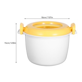 OSALADI 1L Microwave Rice Cooker Mini Rice Cooker Steamer Keep Warm Function for Soups Stews Grains Oatmeal Yellow