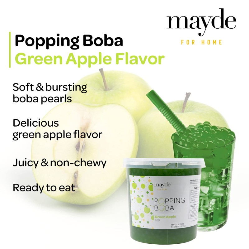 Mayde Popping Boba Pearls for Drinks, Desserts, & Breakfast Bowls