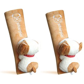 Pack of 2 Car Seat Belt Pads, Universal Cartoon Seat Belt Covers, Shoulder Strap Pads, Soft Cushion for More Comfortable Driving, Compatible with Children, Teenagers, Adults (Brown Dog)
