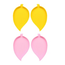4Pcs Apple Shape Plastic Diamond Art Painting Trays, Bead Sorting Trays, Rhinestone Tray for Craft DIY Needs (Yellow, Pink)