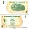 Prophila Collection Banknote Zimbabwe Pick-Nr: 38 UNC 2006 5 Dollars