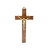 Wooden Crucifix Wall Mounted Christ in Brass Made in Umbria