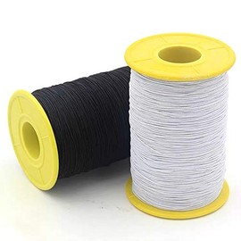 Anjiyoyo 2 PCS 0.5mm White and Black Elastic Thread 547 Yard