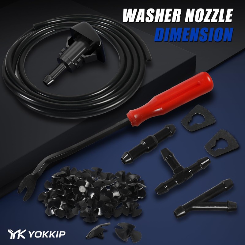 YOKKIP Windshield Washer Nozzles Kit Replacement for 11-17 Ram 1500,