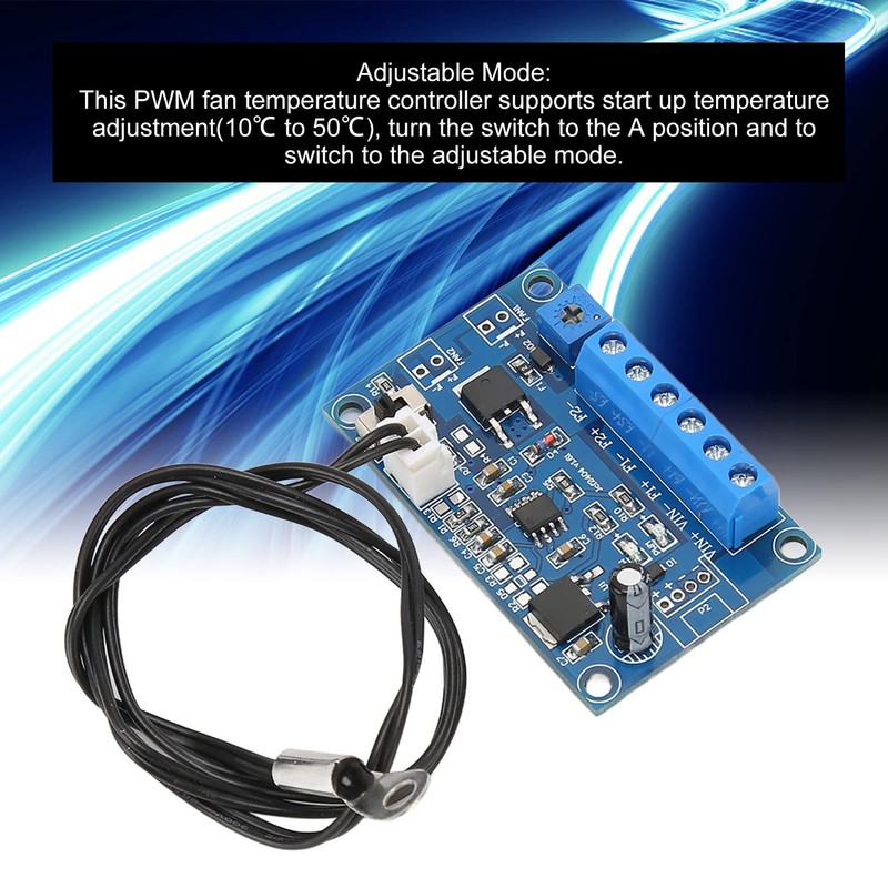 Vikye 12V 24V Adjustable PWM Fan Speed Controller, 19.7 Inch