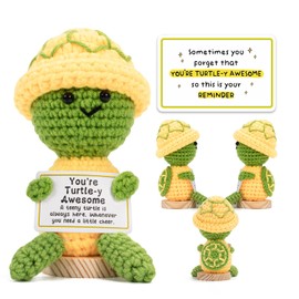Emotional Support Turtle Gift, Funny Positive Gifts for Women, Inspirational Turtle Crochet Gifts for Christmas, Birthday, or Saying Thank You to Colleagues, Sisters, Friends and Teachers