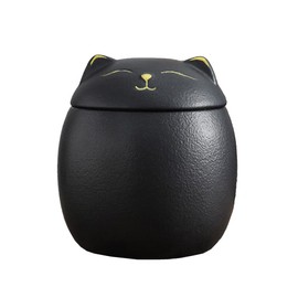 Mozacona Ceramic Jar Embossed Cat Small Candy Dish Sugar Bowl Storage Jar Canister with Seal Lid