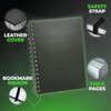Gym Workout Log Book - Leather Cover Fitness Planner with