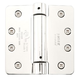 Emtek 95024 4" x 4" Spring Mortise Hinge with 1/4" Radius Corners - Pair, Polished Nickel