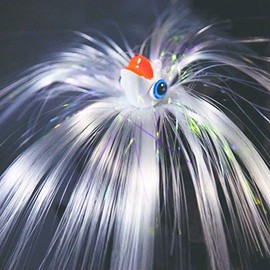 Blue Water Candy Chomper Parachute Lure, 4-Ounces, White on White