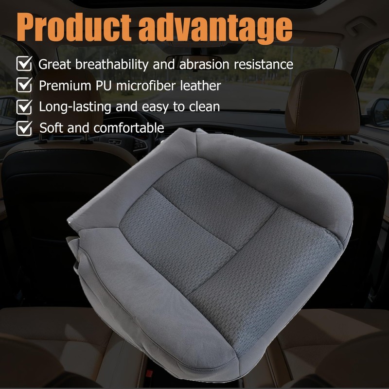 AOUTTUOA Driver Side Bottom Colth Replacement Seat Cover Steel Gary