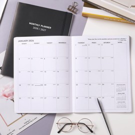 2026-2027 Monthly Planner/Calendar - 2 Year Calendar 2026-2027, Jan. 2026 - Dec. 2027, 9'' × 11'', 24 Months Planner with Embossed Cover, Inner Pocket, Premium Paper, Elastic Closure