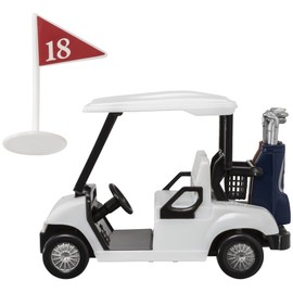 DecoSet® Heading for the Green Cake Topper, 2-Piece Toppers Set, Birthday Decorations for Golfers with Cart and Flag, White