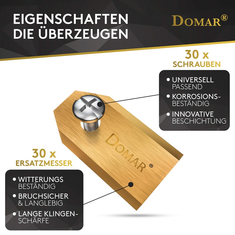 Domar – Pack of 30 Robotic Lawnmower Replacement Blades –