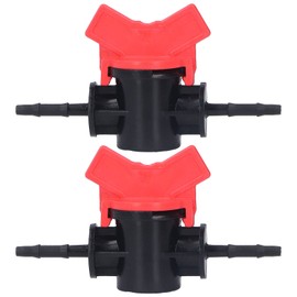 Tissting 2 Pcs Drip Irrigation Shut Off Valve Barbed Shut-Off Valve Universal for Vegetable Garden, Plantation and Back Garden Drip Irrigation Pipe Connection(2#)(3.5MM)